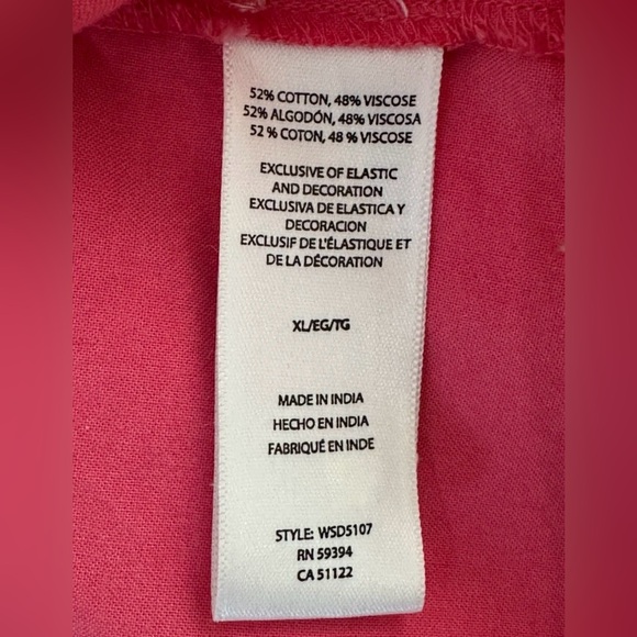 Beachlunchlounge Smocked Midi Dress Barbie Pumps Color Short Eyelet Sleeves XL - Picture 6 of 10